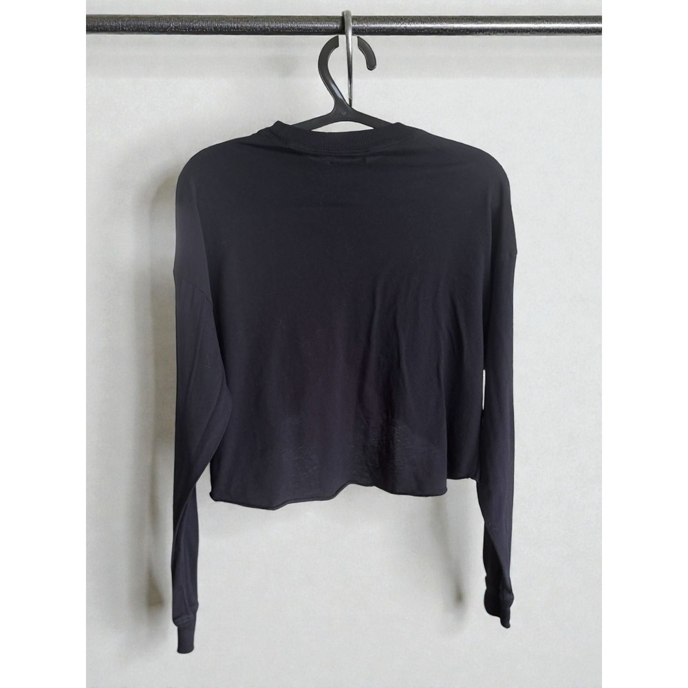 Out From Under Urban Outfitters Black Long Sleeve Cropped Top Size SP - Picture 2 of 3